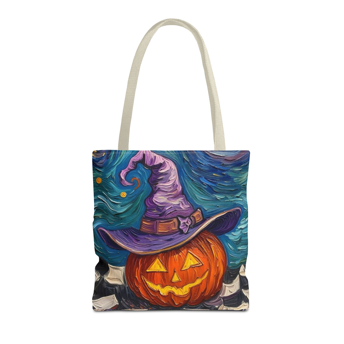 Halloween Tote Bag | Pumpkin After Midnight – Colorful Jack-O'-Lantern artistic design