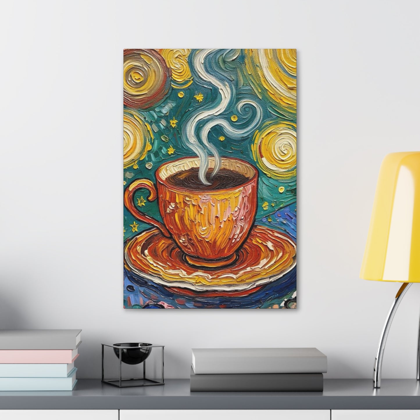 Coffee Starry Night Canvas Print — Stretched 1.5" Wall Art