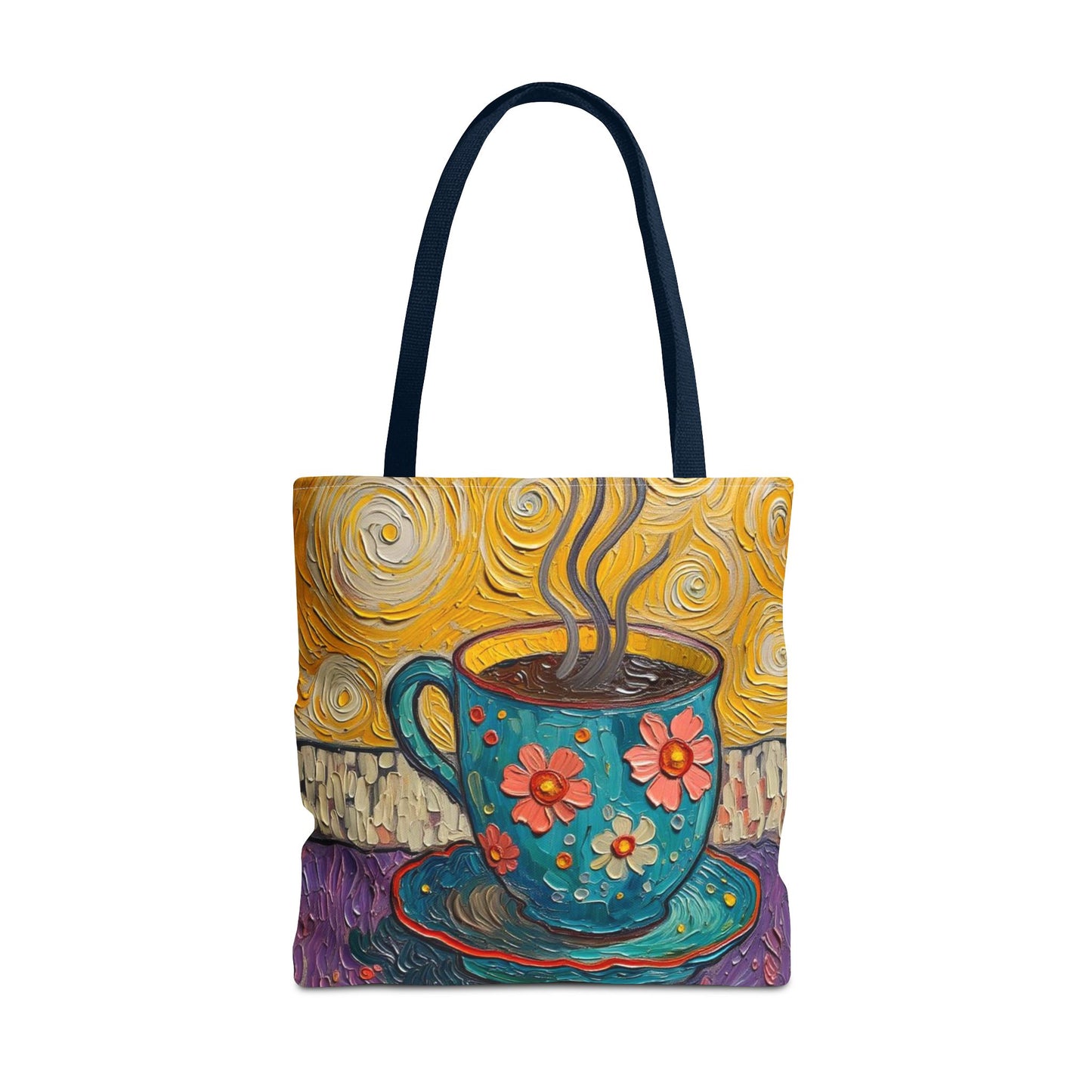 Tote Bag - Flower Coffee Cup - Painterly Style Design - 'Rich Roast'