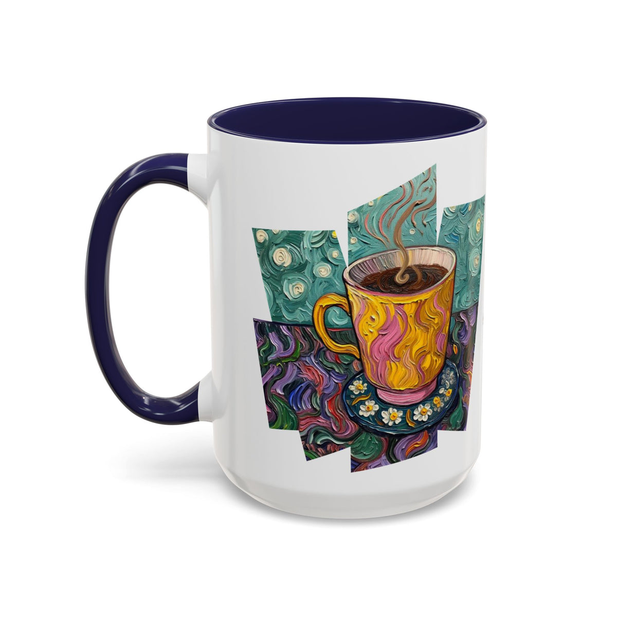 Coffee Mug Colorful Art - Coffee Cup Unique Painterly Design - 'Perk Up'