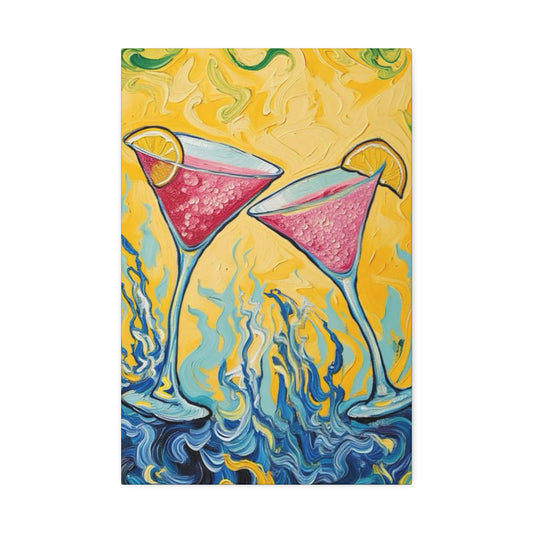 Canvas Wall Art - Refreshing Citrus Drink Unique Design - 'Cosmo Cuties'