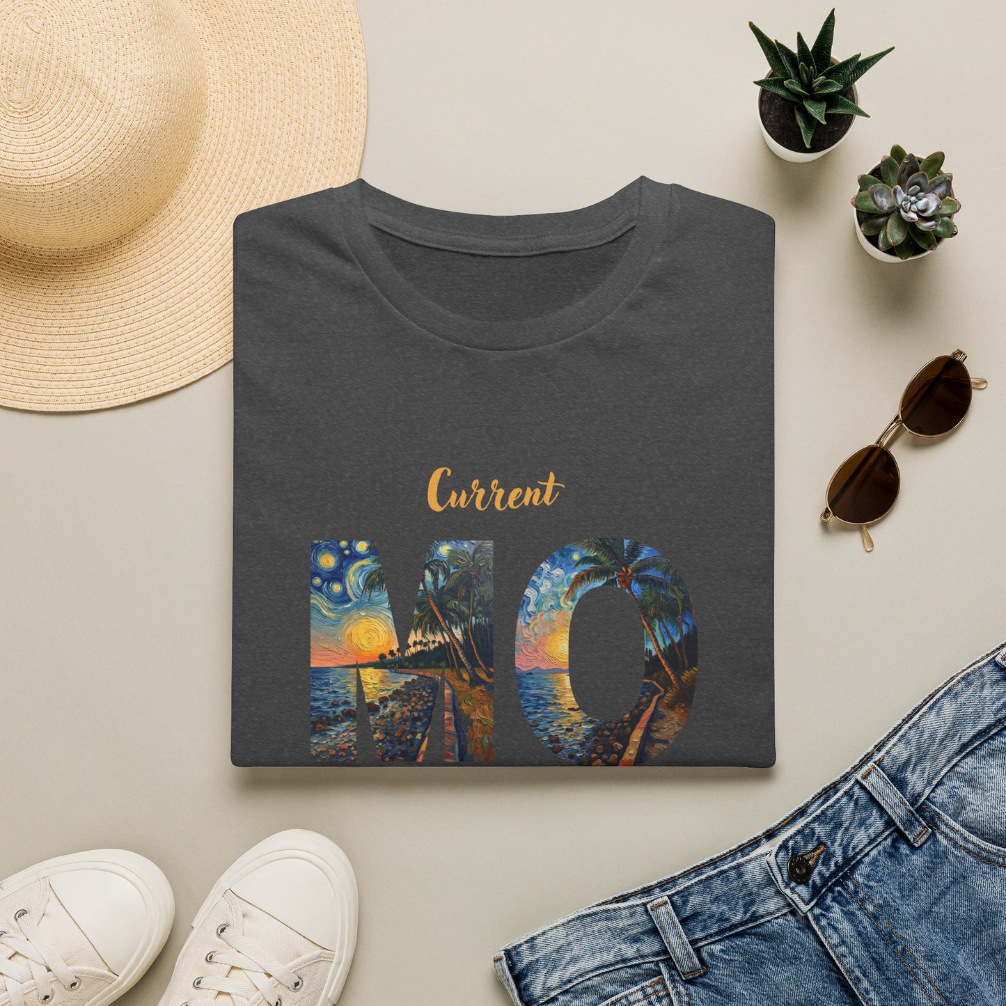 Hawaiian Graphic T-Shirt — 'Current Mood' Art Print
