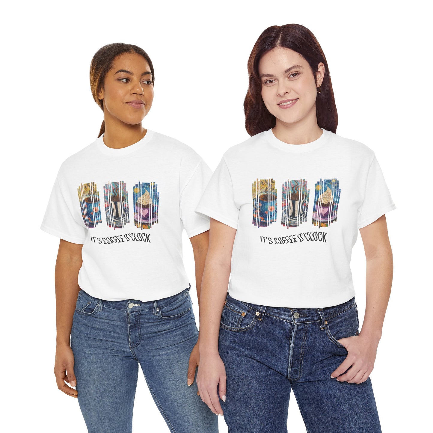 Coffee Cup Fragmented Graphic Tee — Colorful Modern Art T‑Shirt