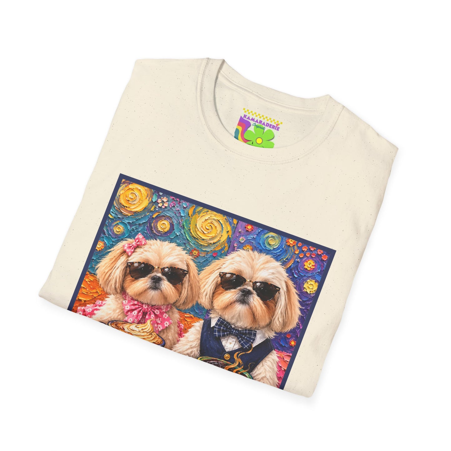 Shih Tzu Coffee Date T-Shirt - Cute Couple - Dogs with Teacups - Paws for Coffee