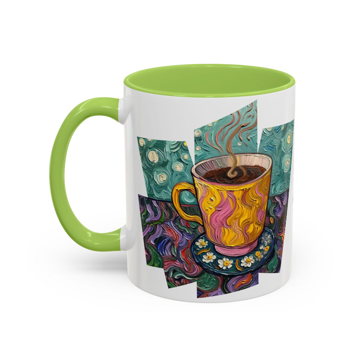 Coffee Mug Colorful Art - Coffee Cup Unique Painterly Design - 'Perk Up'