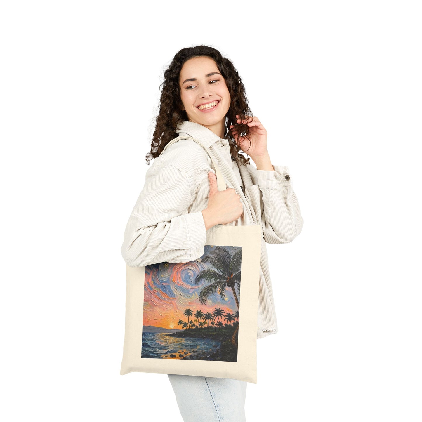 Tote — Tropical Sunset Palm Beach Canvas Tote