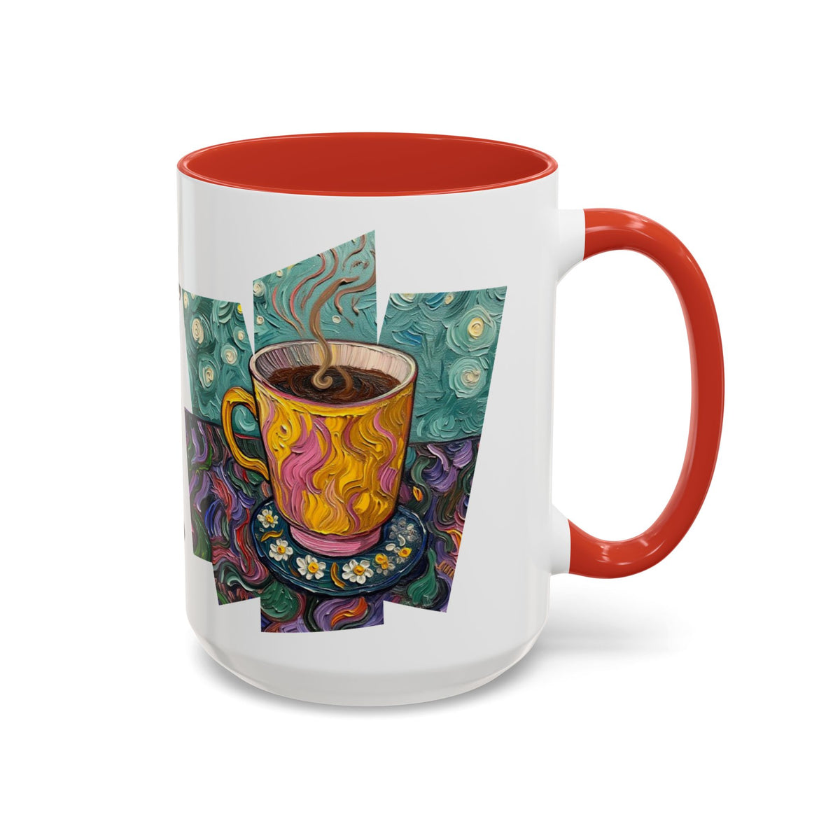 Coffee Mug Colorful Art - Coffee Cup Unique Painterly Design - 'Perk Up'