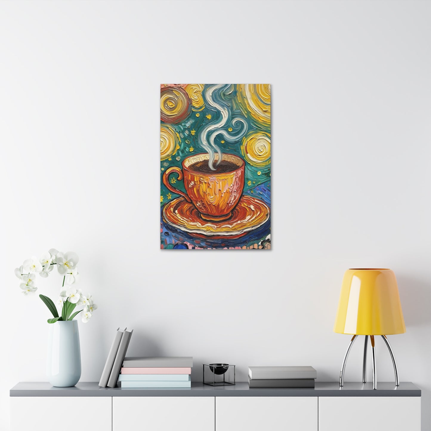 Coffee Starry Night Canvas Print — Stretched 1.5" Wall Art