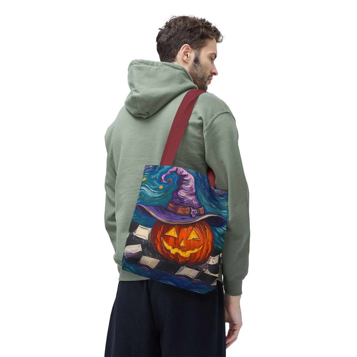 Halloween Tote Bag | Pumpkin After Midnight – Colorful Jack-O'-Lantern artistic design
