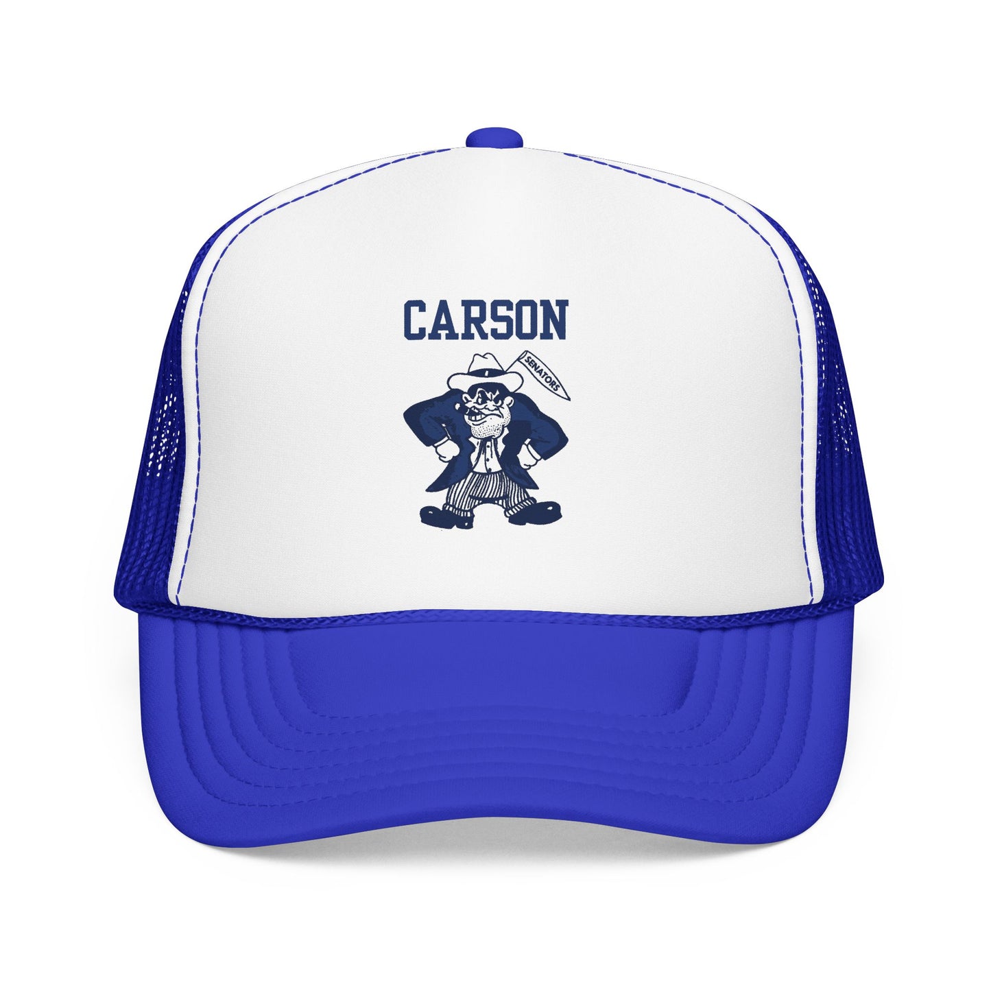 Carson High Senators Trucker Hat with Mascot Design
