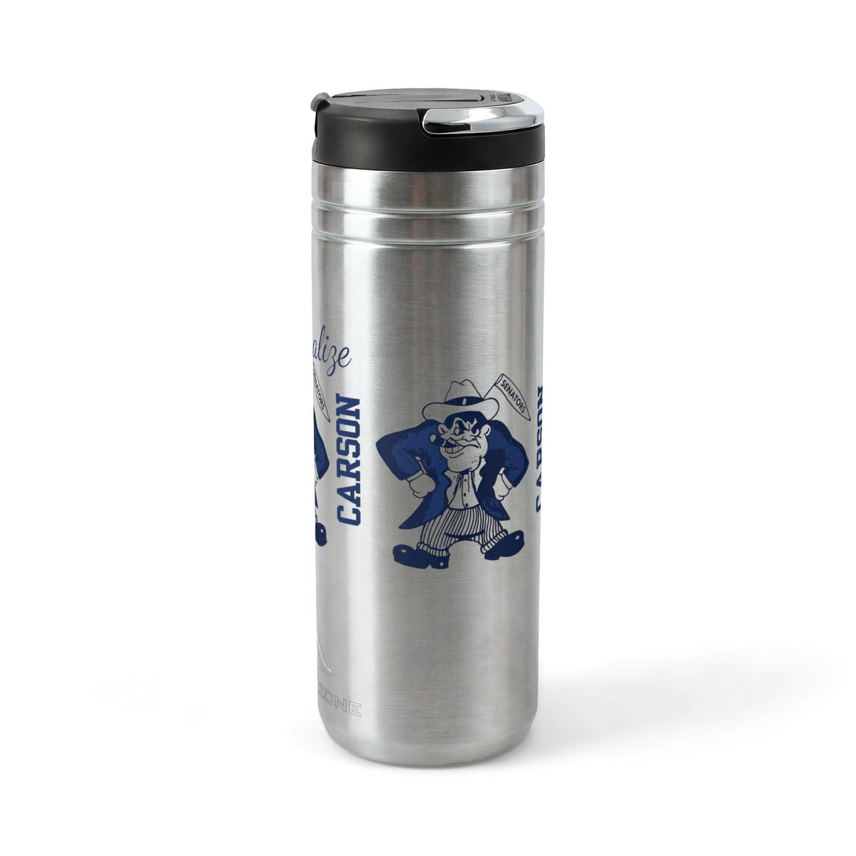 Vintage Carson Senators Mascot Insulated Tumbler - 24oz Thermal Straw Bottle