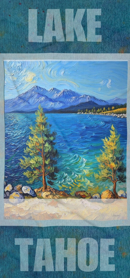 Lake Tahoe Beach Towel – Scenic Lake Tahoe Art Towel