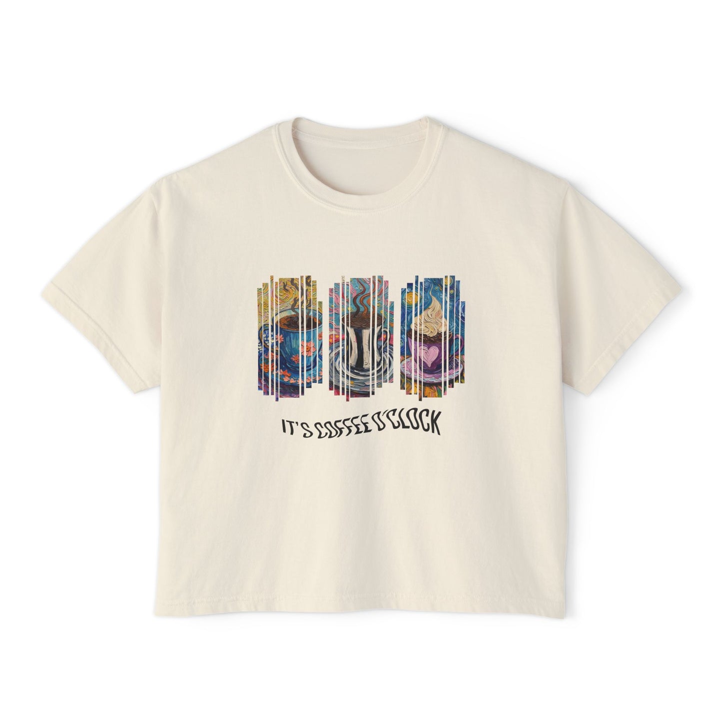 Boxy Tee — "It's Snack O'Clock" Colorful Snack Bar Graphic