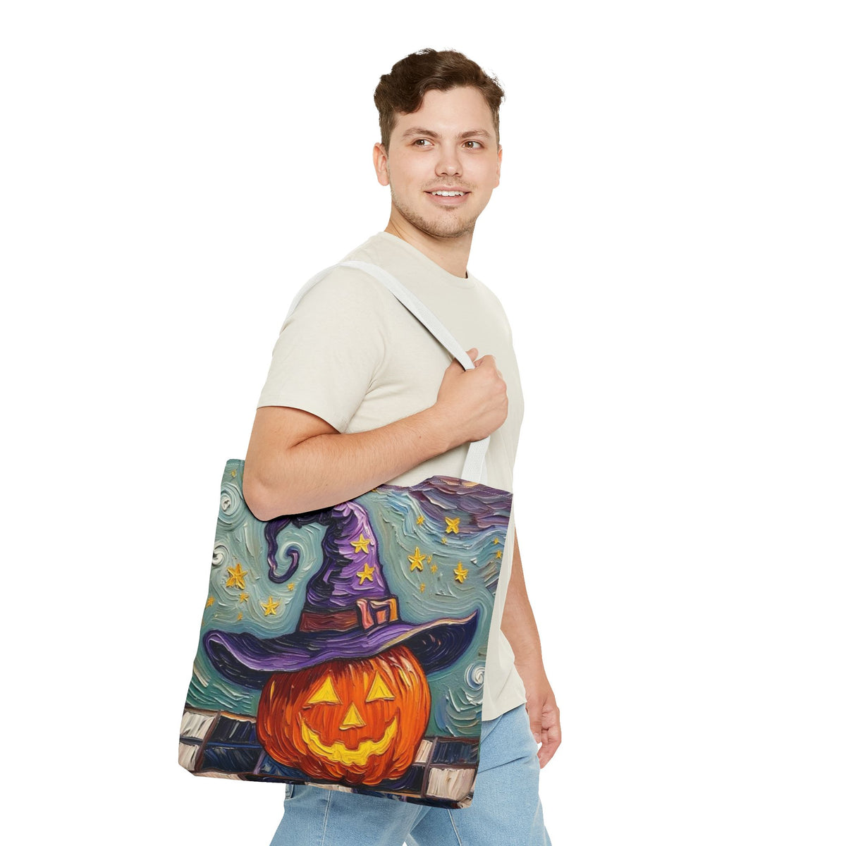 Halloween Tote Bag  - Artistic Colorful - 'Jack's Midnight Magic'
