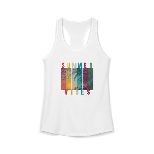 Summer Vibes Hawaiian Palm Women's Ideal Racerback Tank