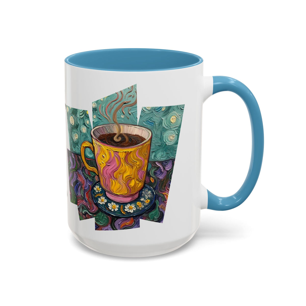 Coffee Mug Colorful Art - Coffee Cup Unique Painterly Design - 'Perk Up'