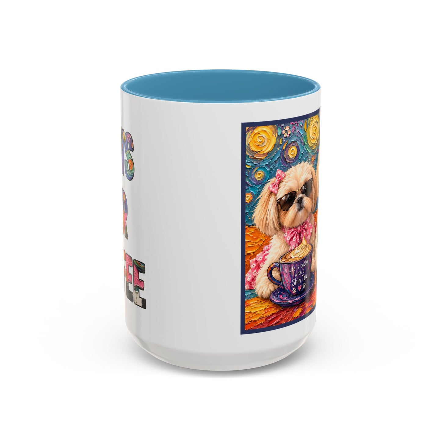 Shih Tzu Coffee Cup - Cute Dog Art - Couple with Teacups-Coffee cups - Paws for Coffee