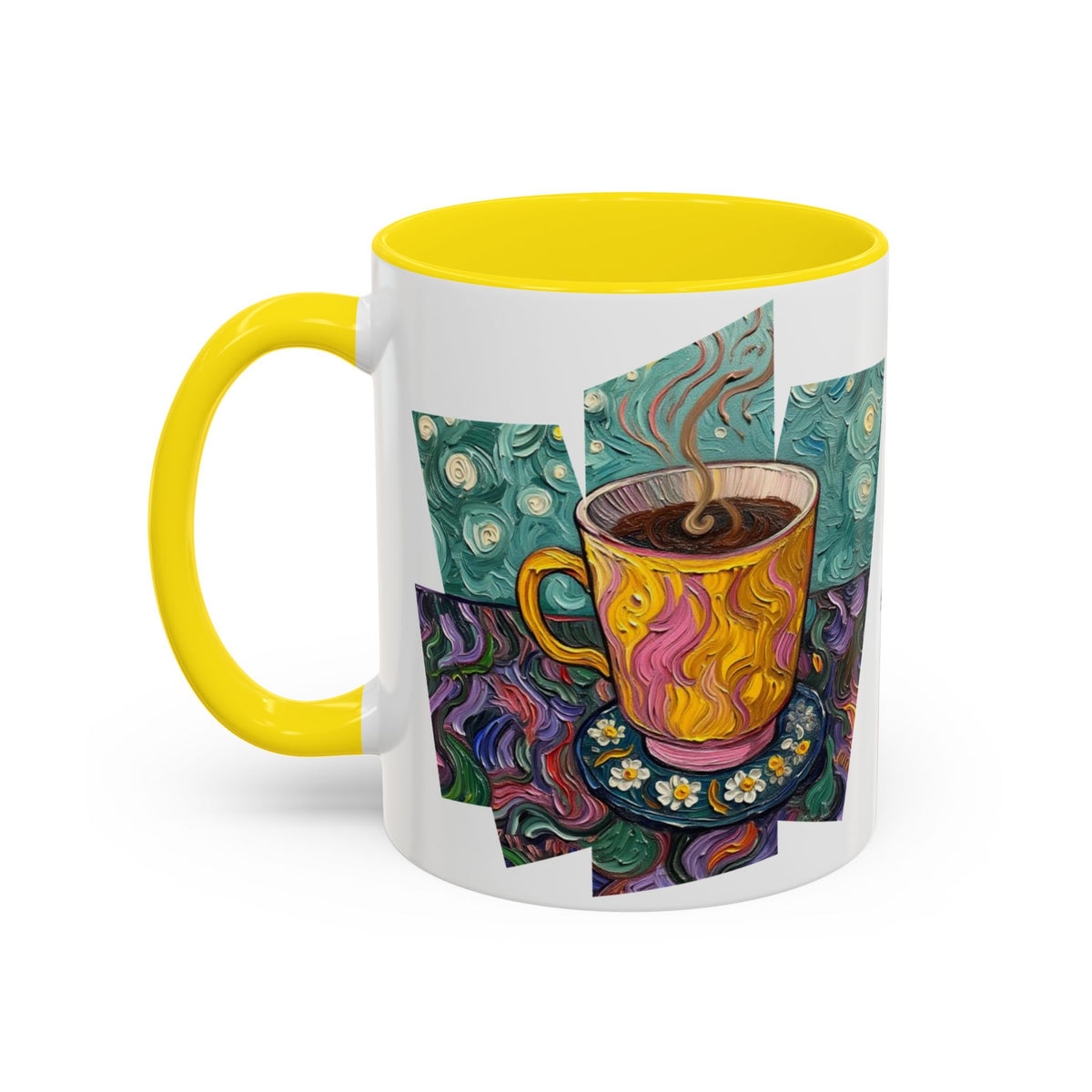 Coffee Mug Colorful Art - Coffee Cup Unique Painterly Design - 'Perk Up'