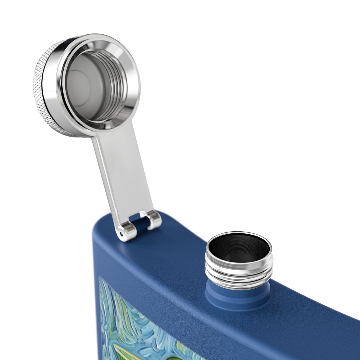 Flask - Stainless Steel 6oz - Colorful Cocktail Splash - Whimsical Artwork - 'Cheers, Darling'