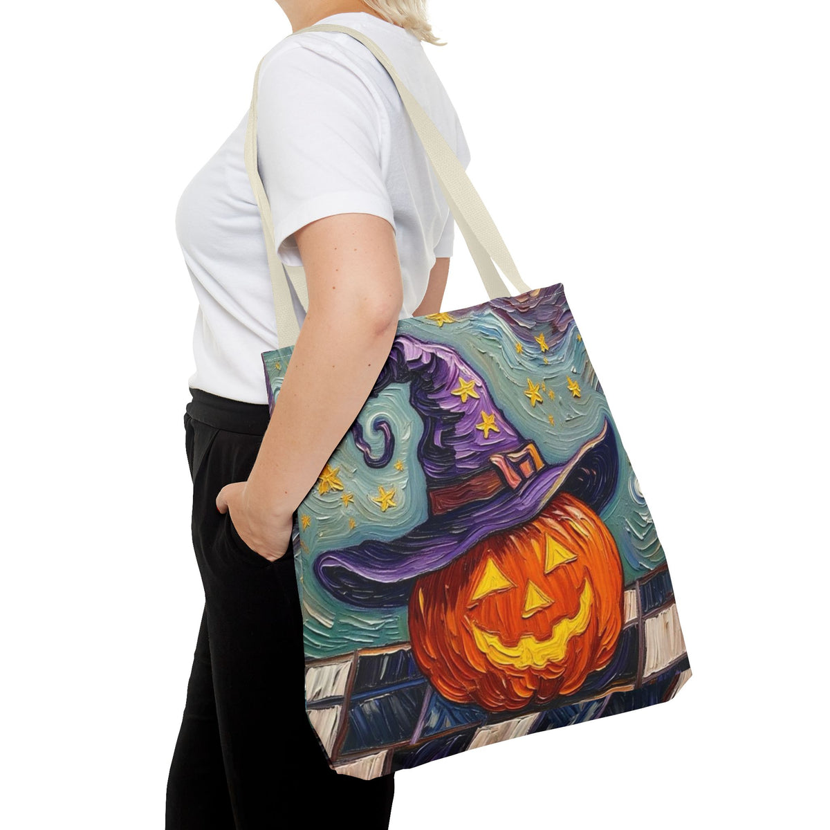 Halloween Tote Bag  - Artistic Colorful - 'Jack's Midnight Magic'