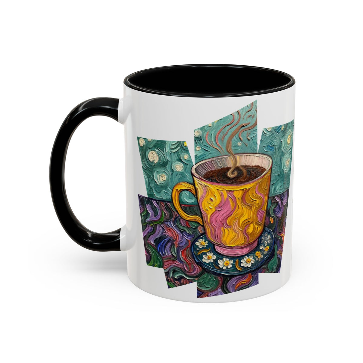 Coffee Mug Colorful Art - Coffee Cup Unique Painterly Design - 'Perk Up'