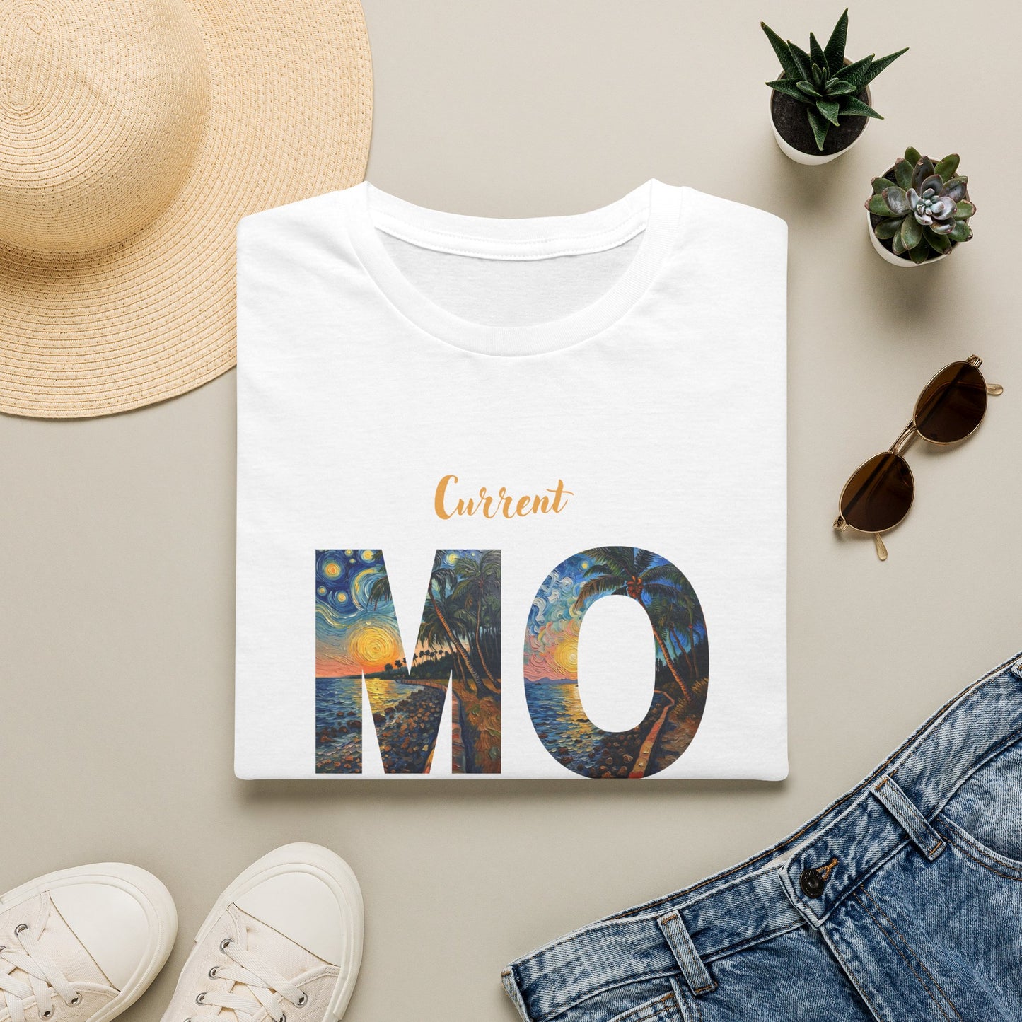 Hawaiian Graphic T-Shirt — 'Current Mood' Art Print
