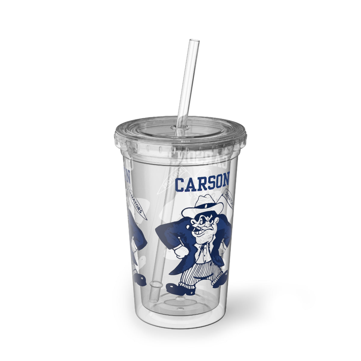 Vintage Carson Senators Mascot Acrylic Tumbler - 16 oz