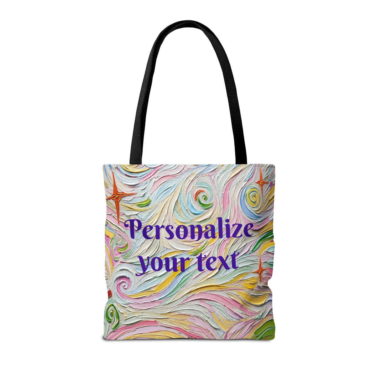 Tote Bag - All-Over Print - Flowered Legs with Purple Platform Shoes - Colorful Artistic Painterly Style - 'Saturday Sparkle'