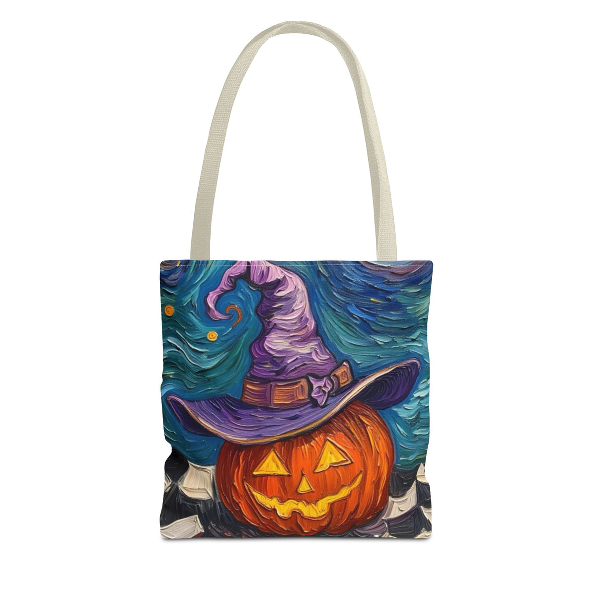 Halloween Tote Bag | Pumpkin After Midnight – Colorful Jack-O'-Lantern artistic design