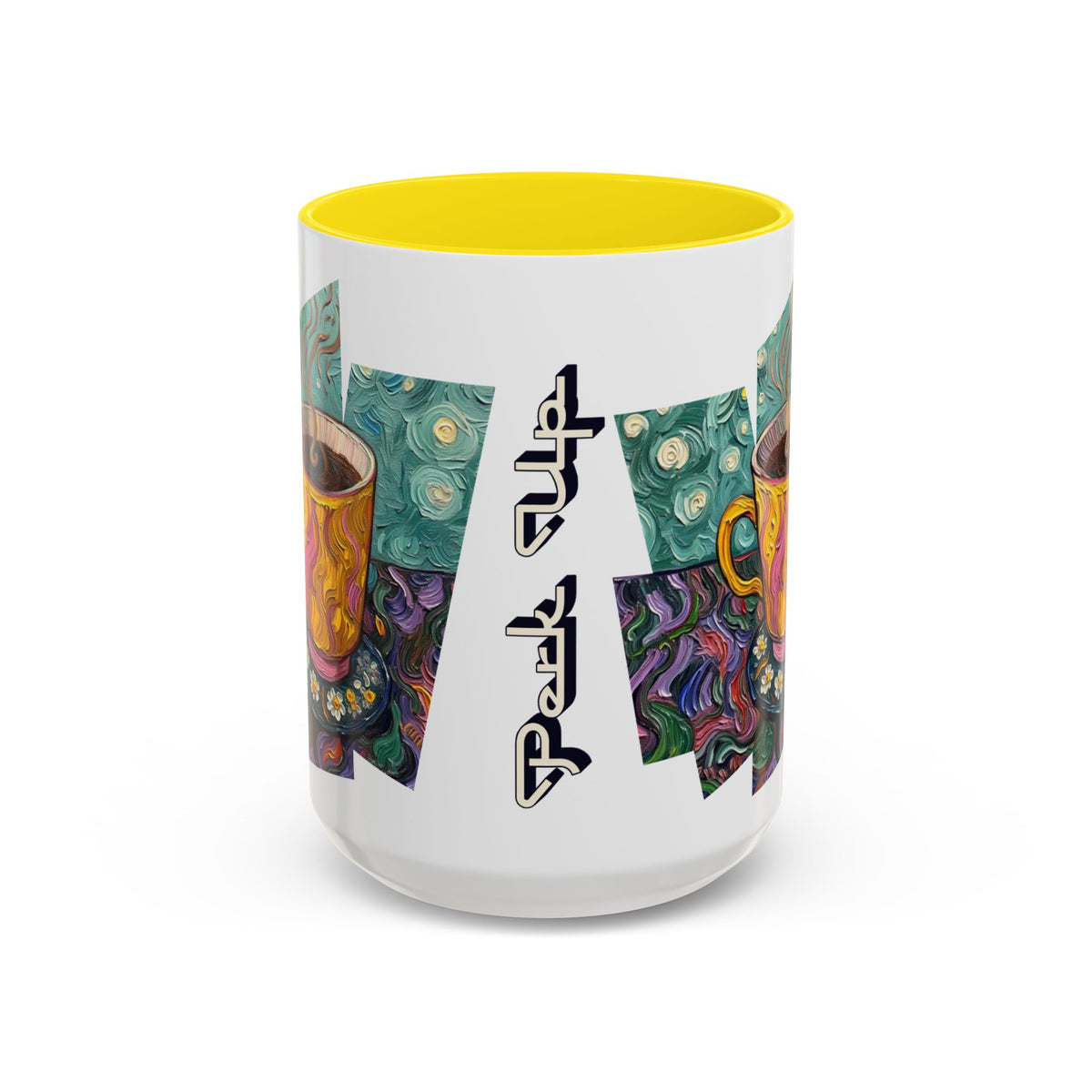 Coffee Mug Colorful Art - Coffee Cup Unique Painterly Design - 'Perk Up'