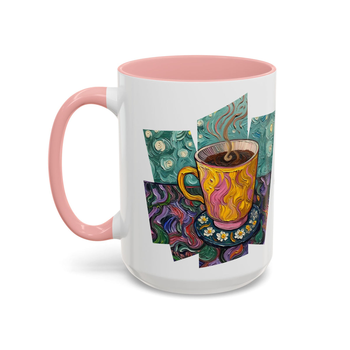Coffee Mug Colorful Art - Coffee Cup Unique Painterly Design - 'Perk Up'