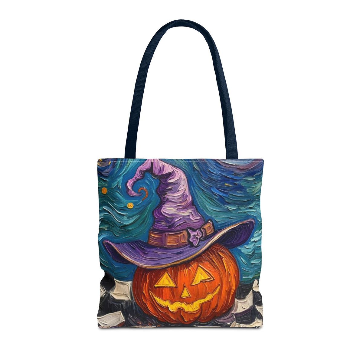 Halloween Tote Bag | Pumpkin After Midnight – Colorful Jack-O'-Lantern artistic design