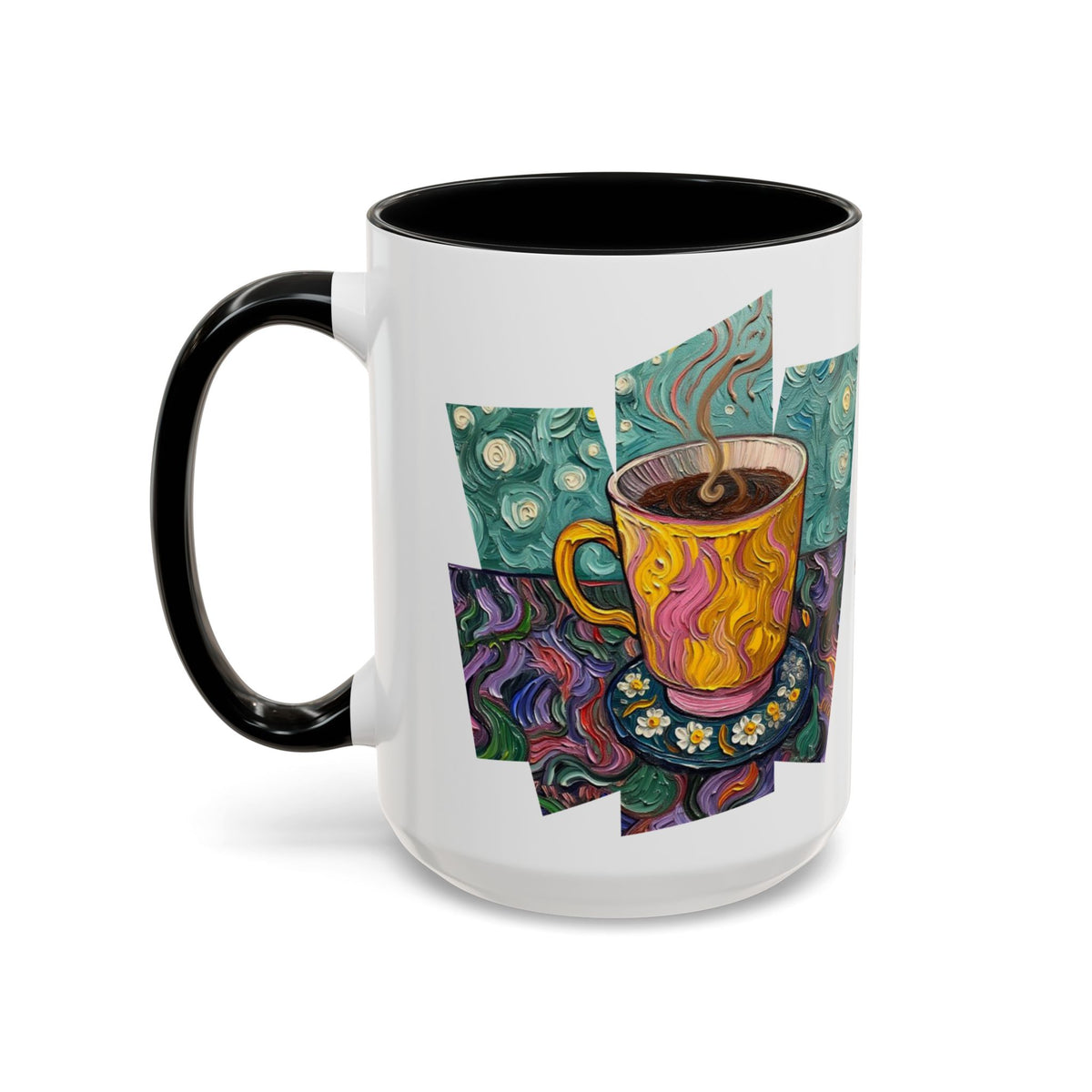 Coffee Mug Colorful Art - Coffee Cup Unique Painterly Design - 'Perk Up'
