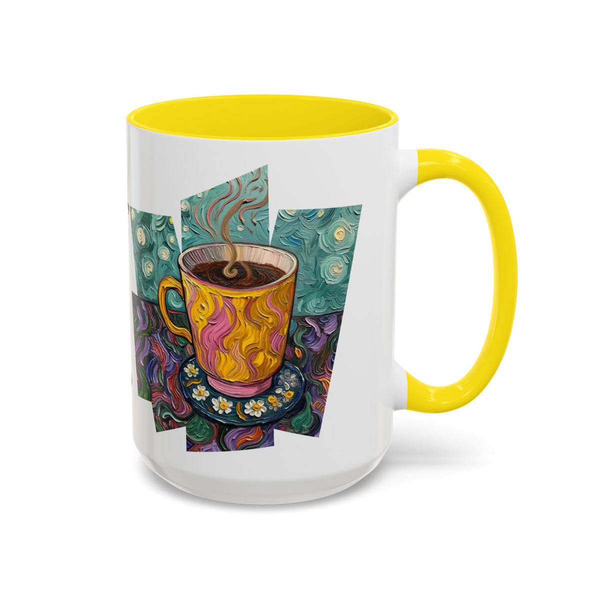 Coffee Mug Colorful Art - Coffee Cup Unique Painterly Design - 'Perk Up'