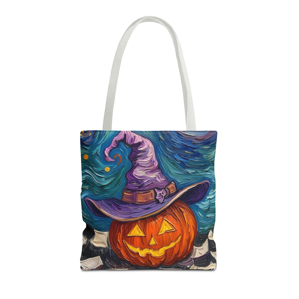 Halloween Tote Bag | Pumpkin After Midnight – Colorful Jack-O'-Lantern artistic design