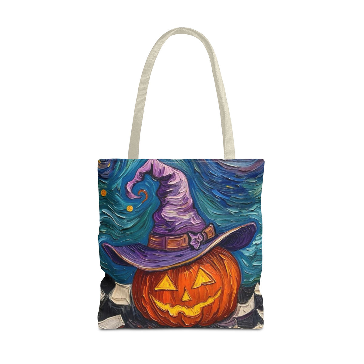 Halloween Tote Bag | Pumpkin After Midnight – Colorful Jack-O'-Lantern artistic design