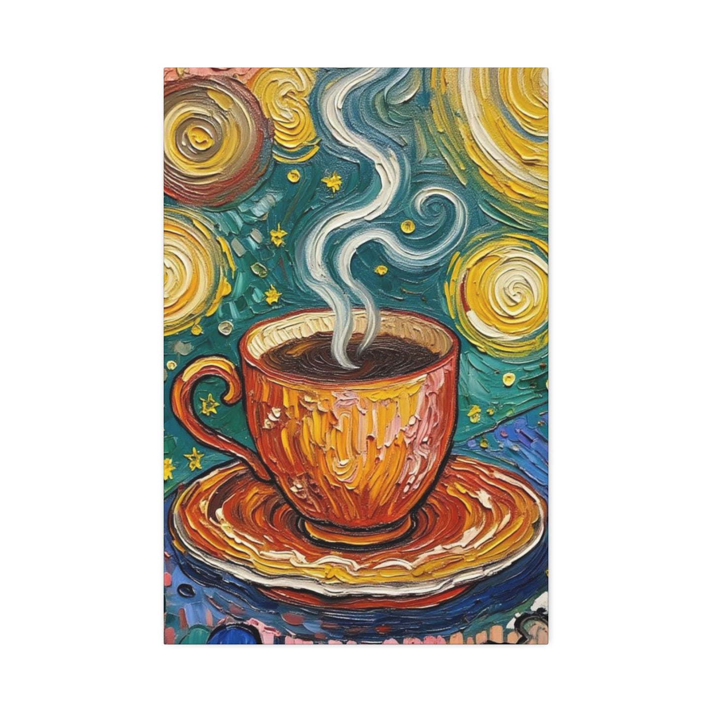 Coffee Starry Night Canvas Print — Stretched 1.5" Wall Art