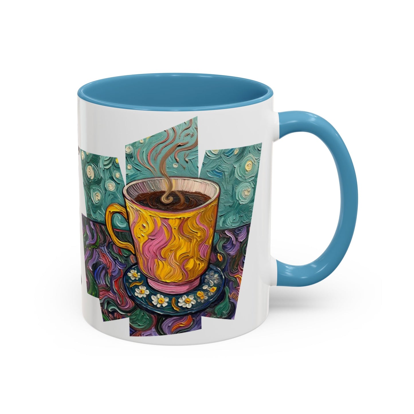 Coffee Mug Colorful Art - Coffee Cup Unique Painterly Design - 'Perk Up'