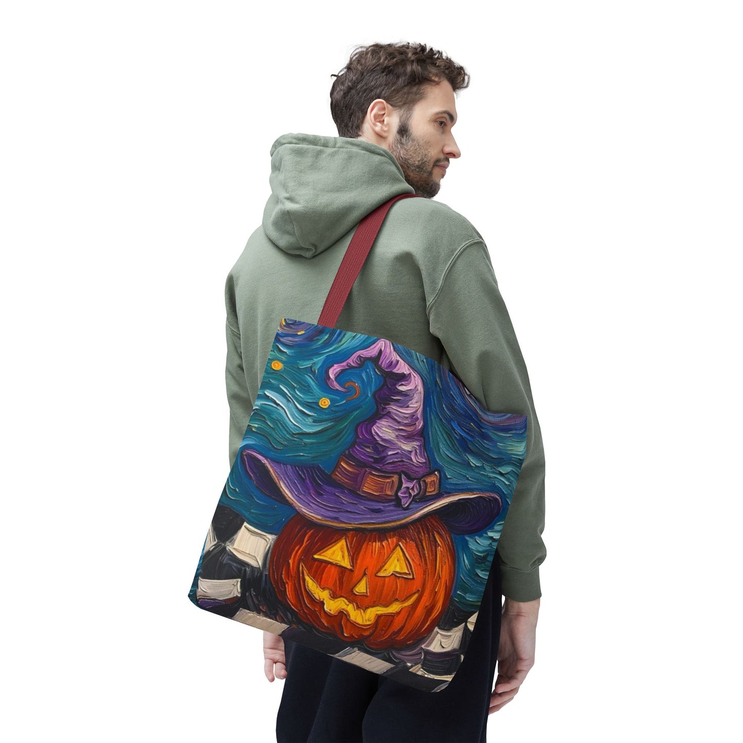 Halloween Tote Bag | Pumpkin After Midnight – Colorful Jack-O'-Lantern artistic design