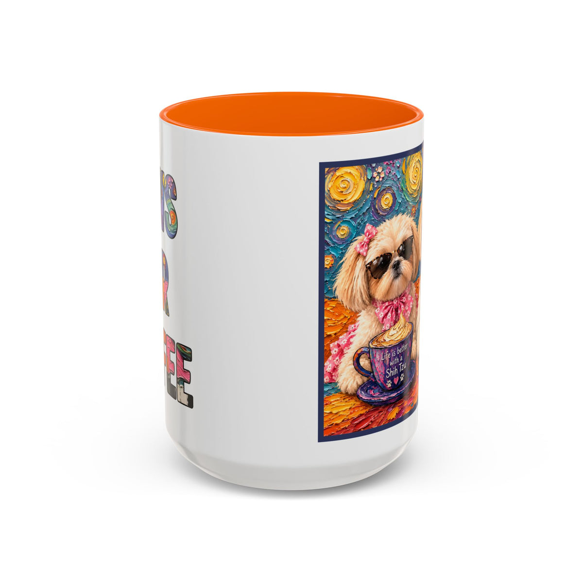 Shih Tzu Coffee Cup - Cute Dog Art - Couple with Teacups-Coffee cups - Paws for Coffee