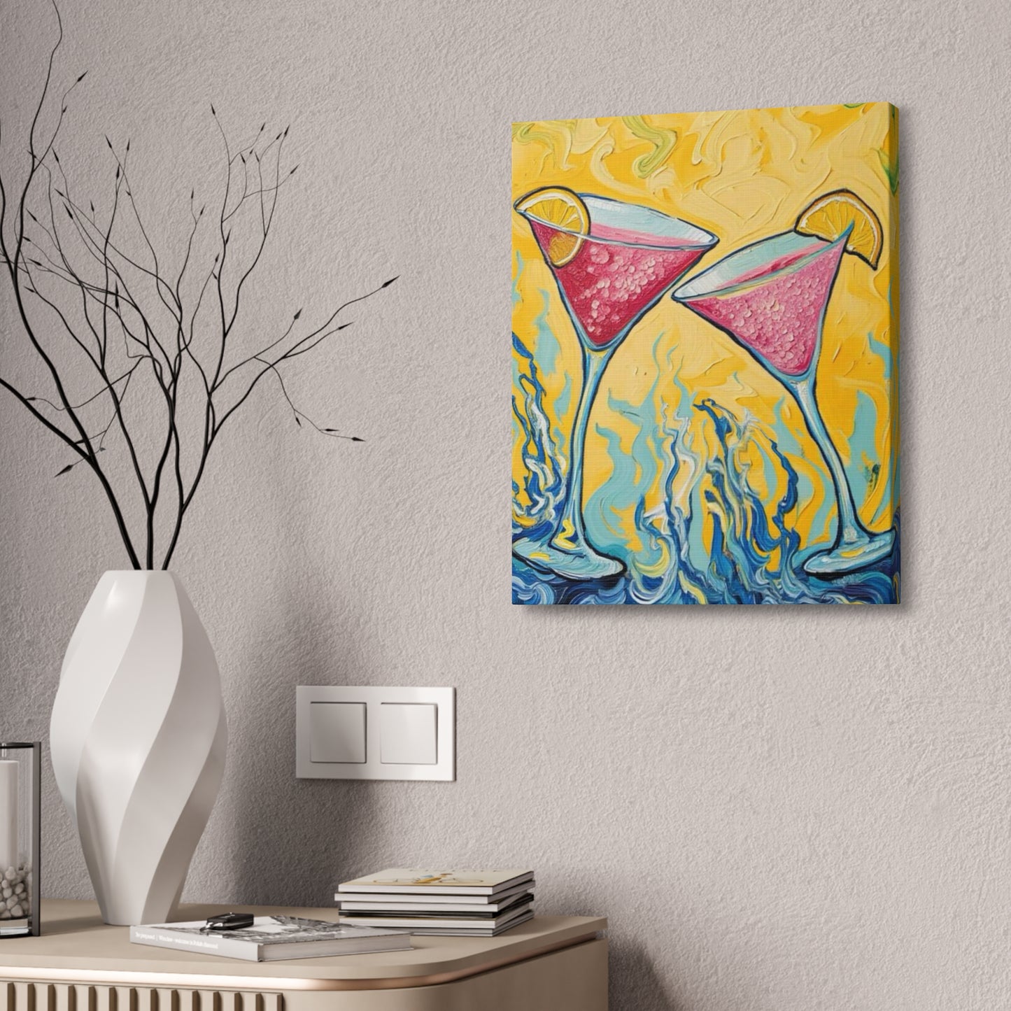 Canvas Wall Art - Refreshing Citrus Drink Unique Design - 'Cosmo Cuties'