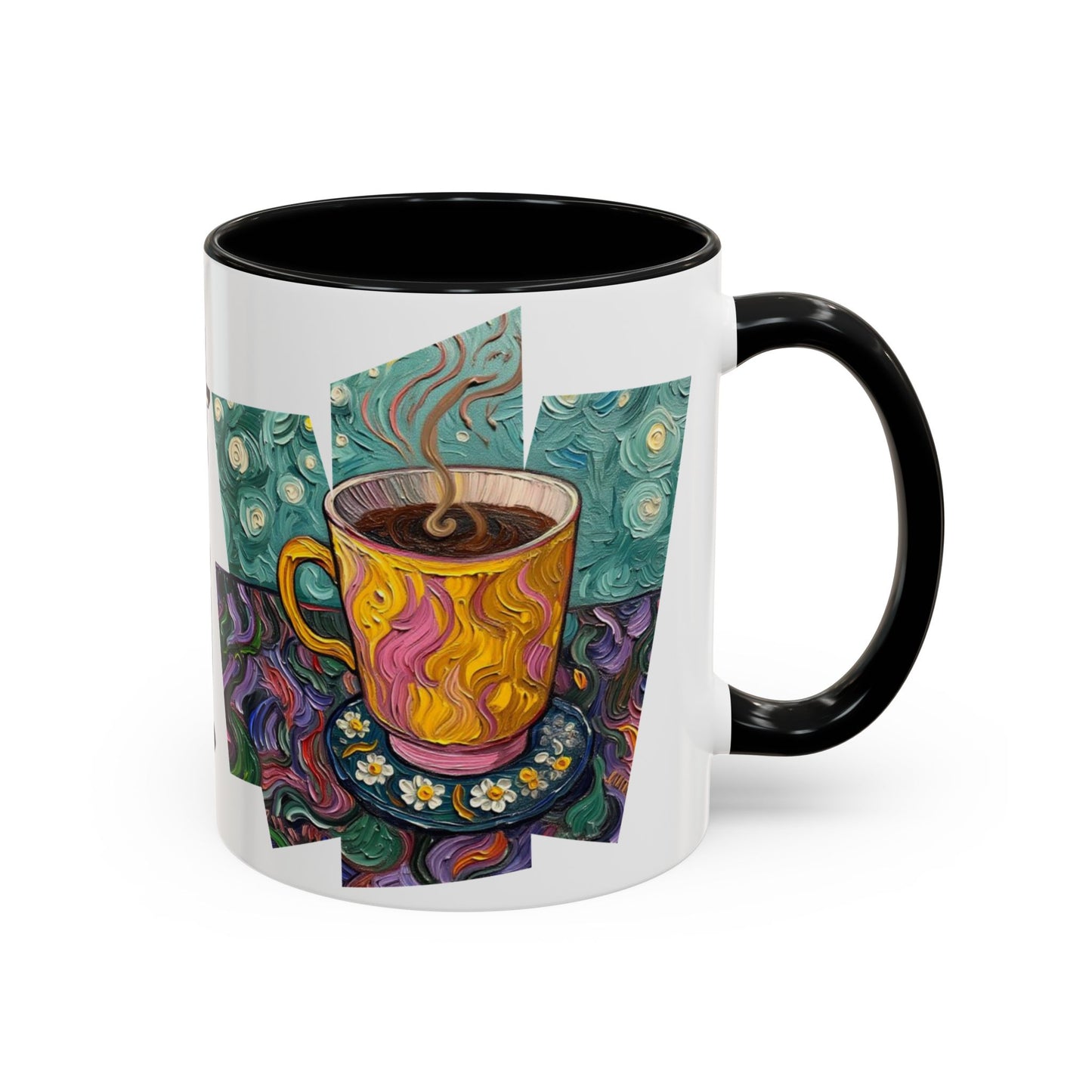 Coffee Mug Colorful Art - Coffee Cup Unique Painterly Design - 'Perk Up'