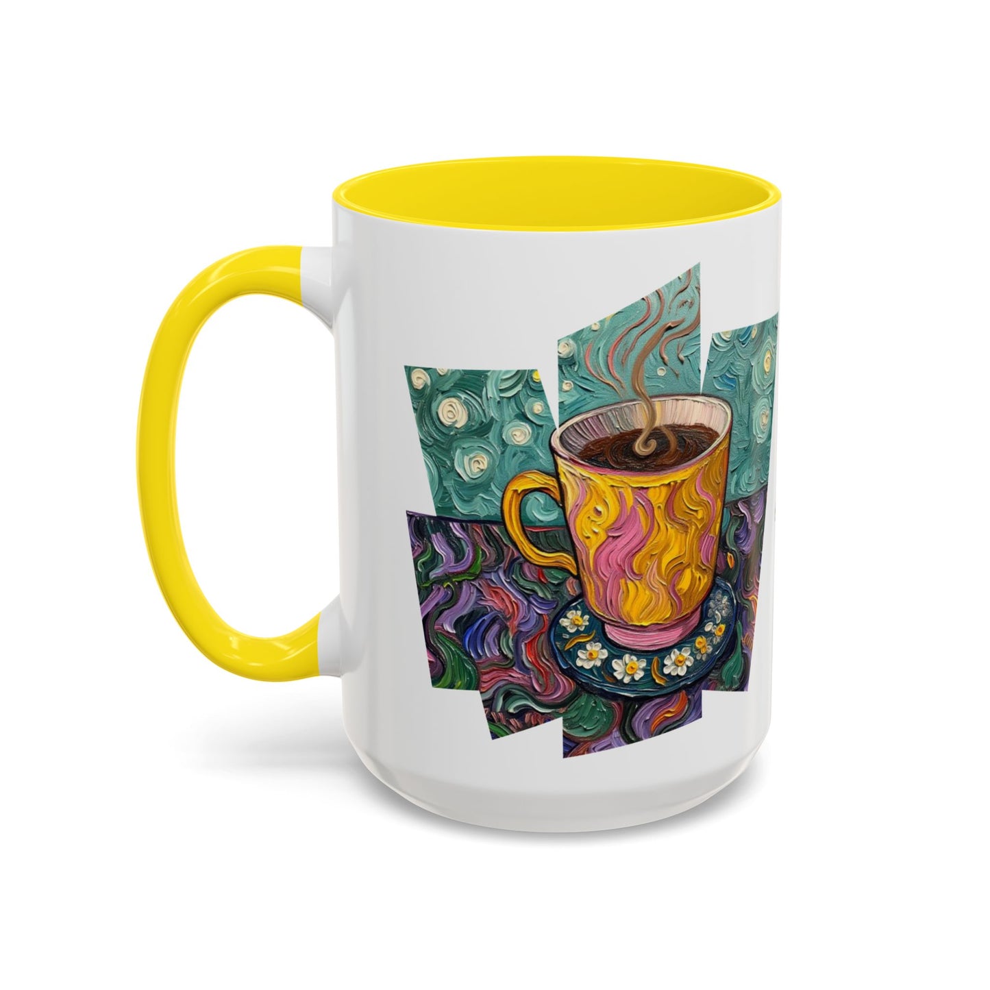 Coffee Mug Colorful Art - Coffee Cup Unique Painterly Design - 'Perk Up'