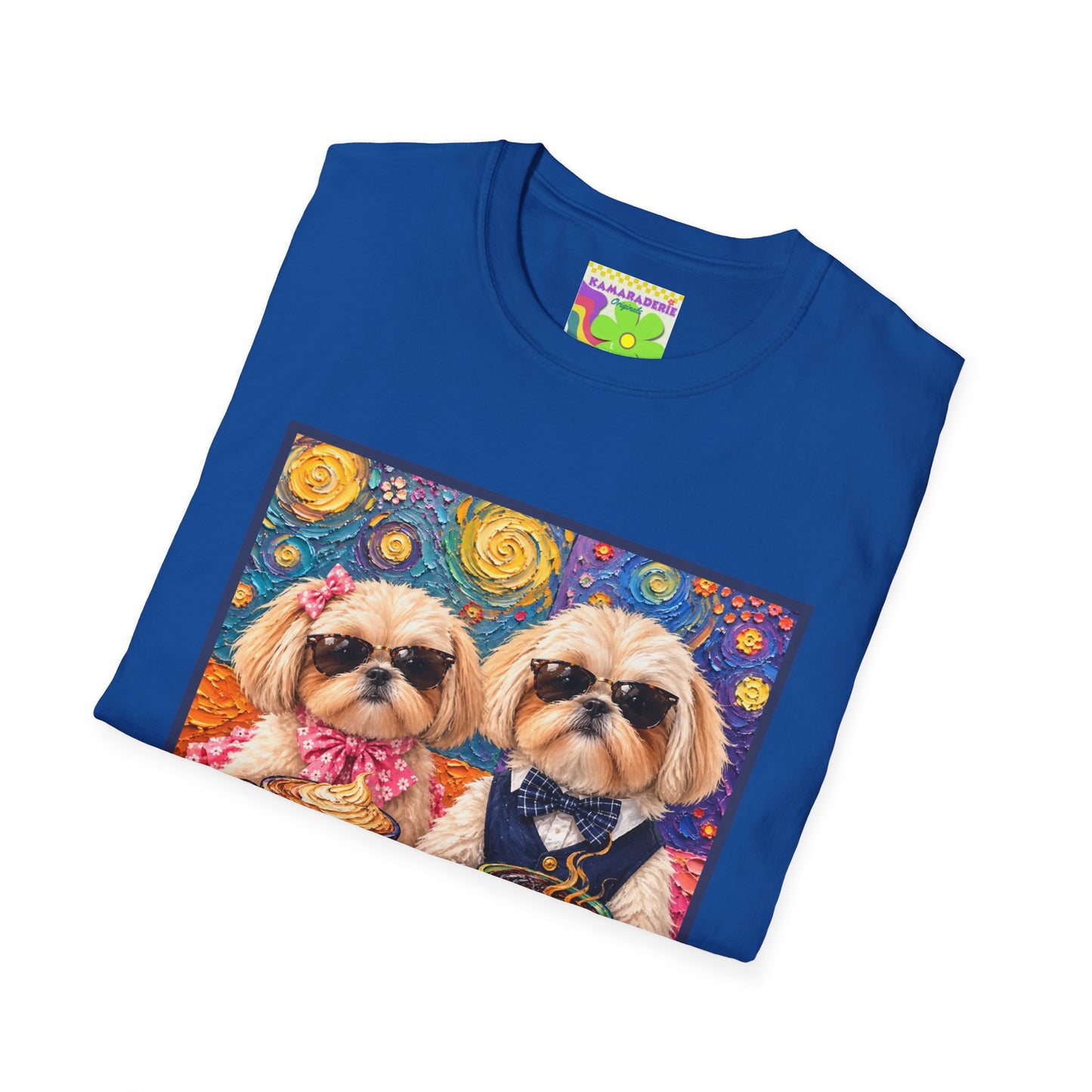 Shih Tzu Coffee Date T-Shirt - Cute Couple - Dogs with Teacups - Paws for Coffee