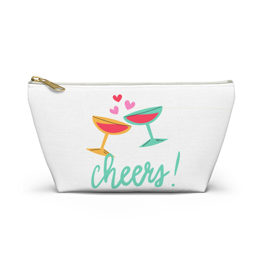 Cocktail Cheers Accessory Pouch — 21st Birthday Makeup Bag