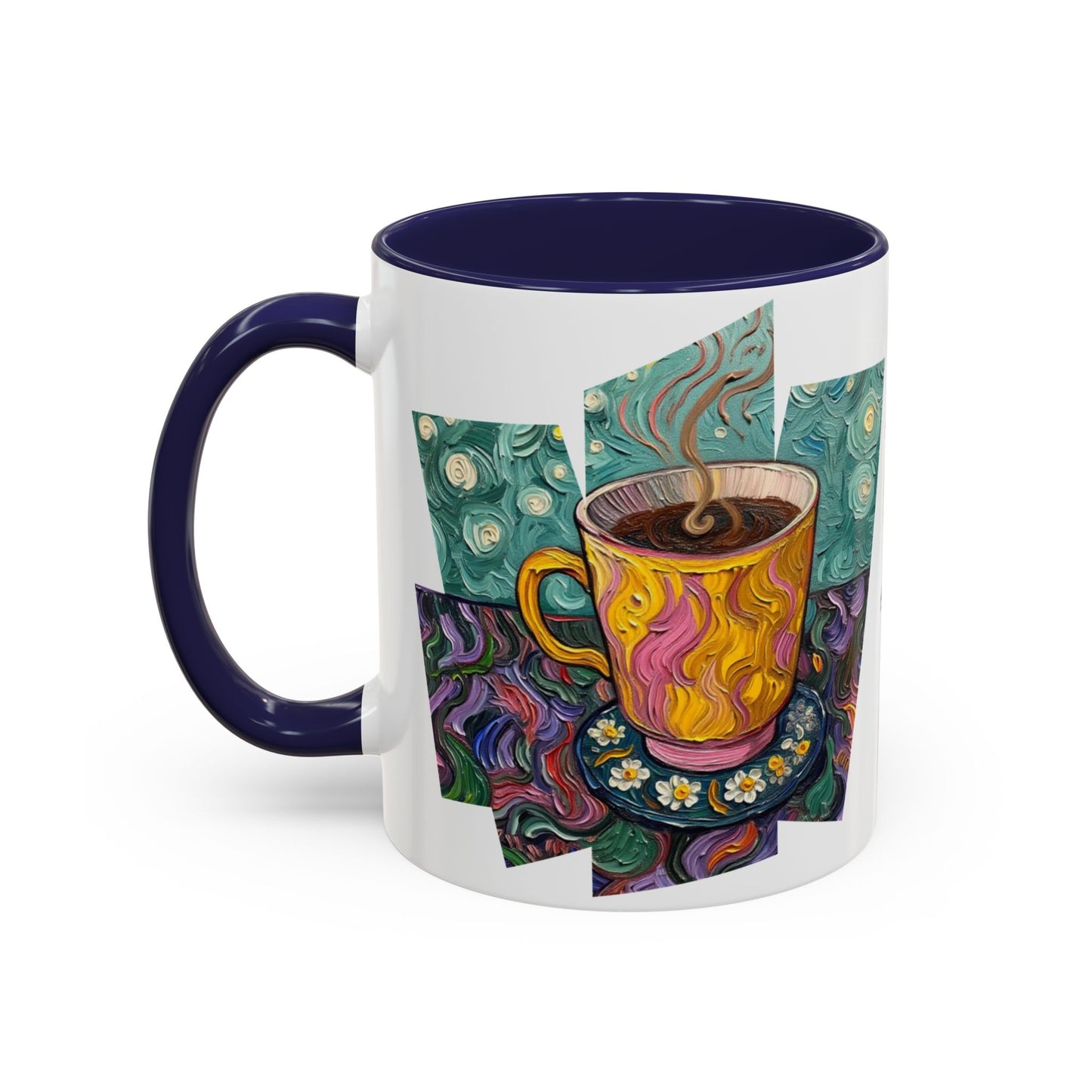 Coffee Mug Colorful Art - Coffee Cup Unique Painterly Design - 'Perk Up'