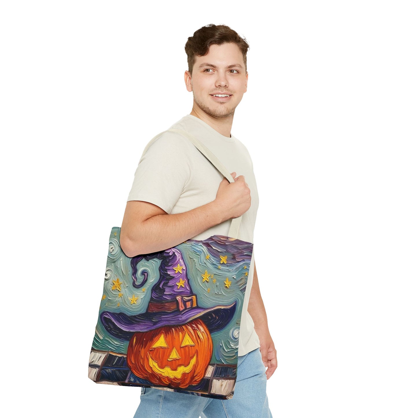Halloween Tote Bag  - Artistic Colorful - 'Jack's Midnight Magic'