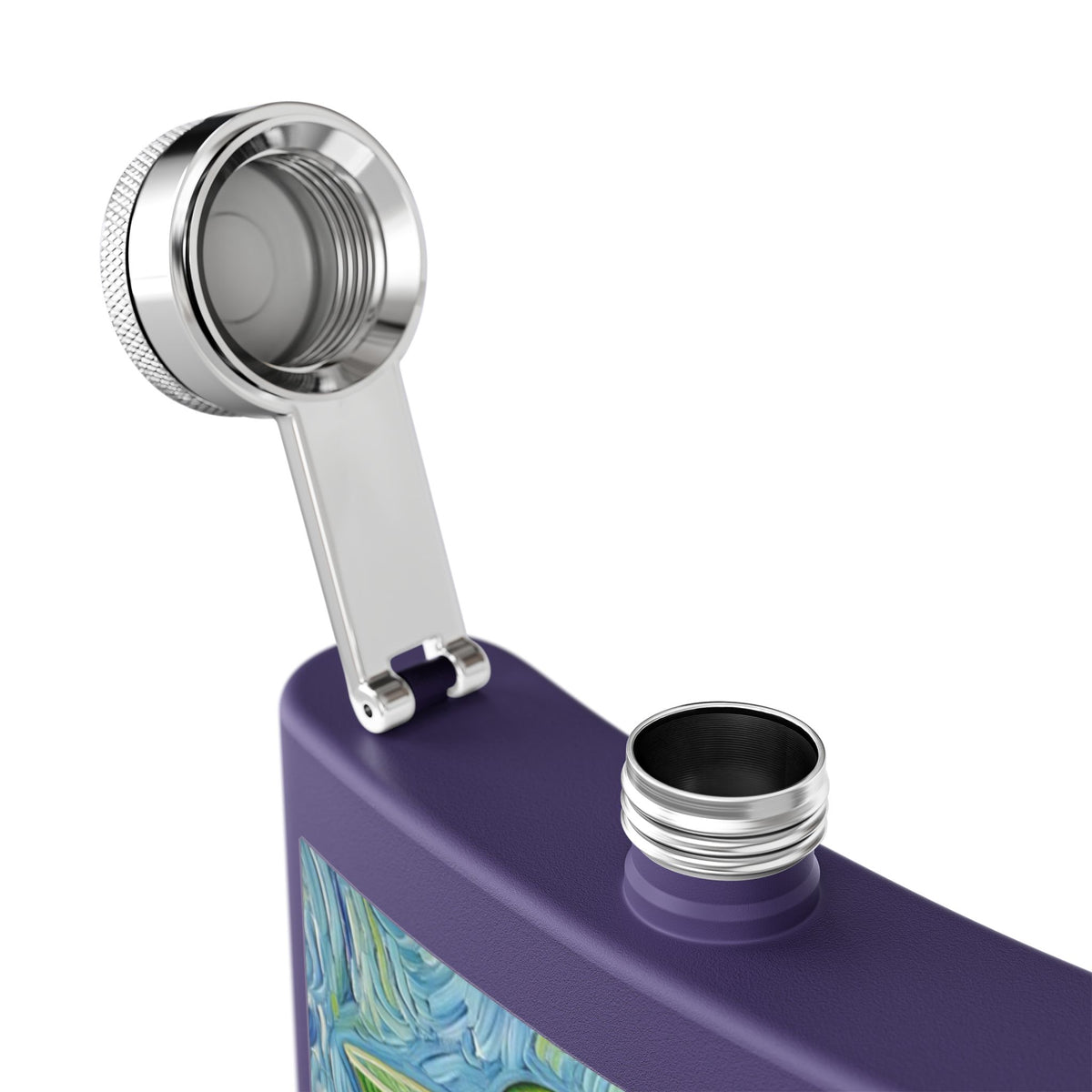 Flask - Stainless Steel 6oz - Colorful Cocktail Splash - Whimsical Artwork - 'Cheers, Darling'