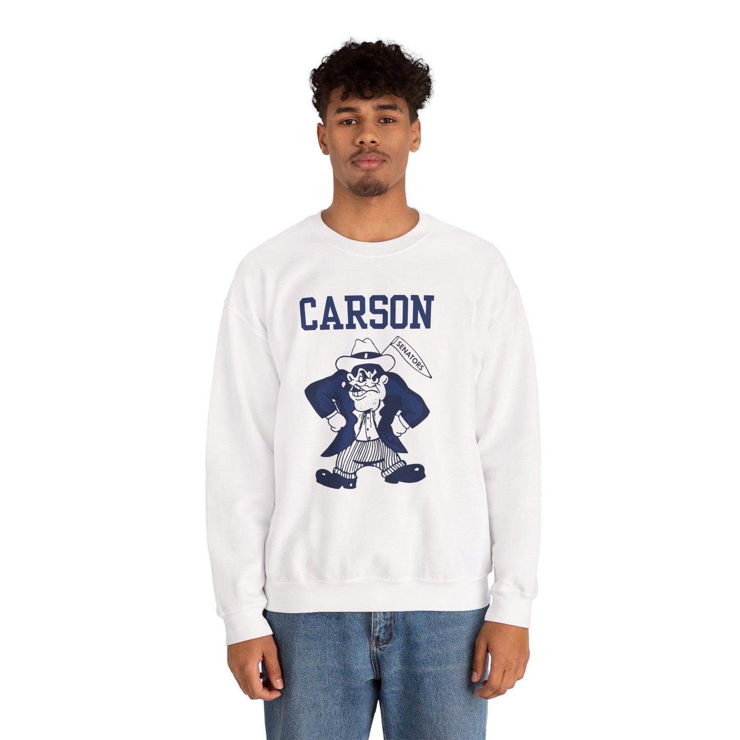 Carson Senators Mascot Crewneck Sweatshirt — Vintage Senator Pullover
