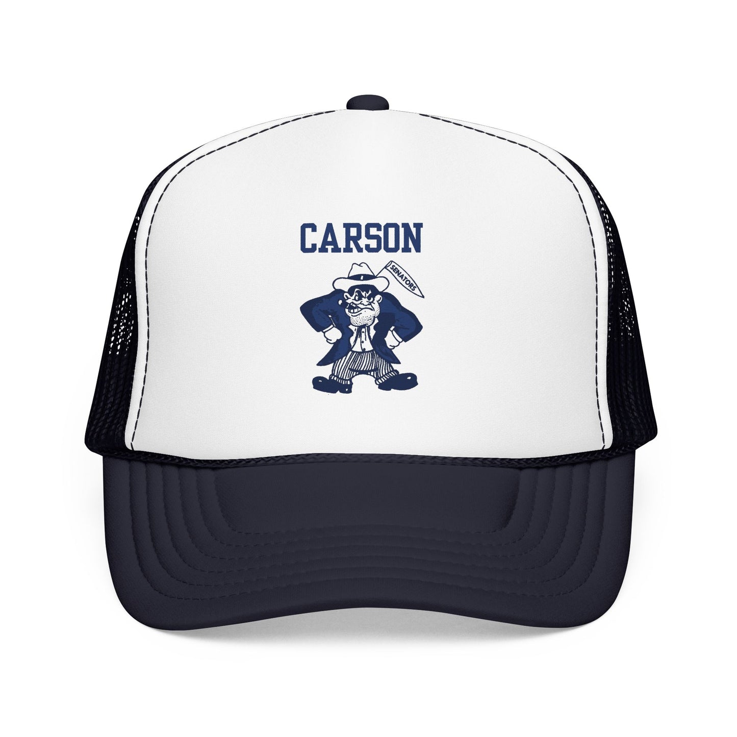 Carson High Senators Trucker Hat with Mascot Design